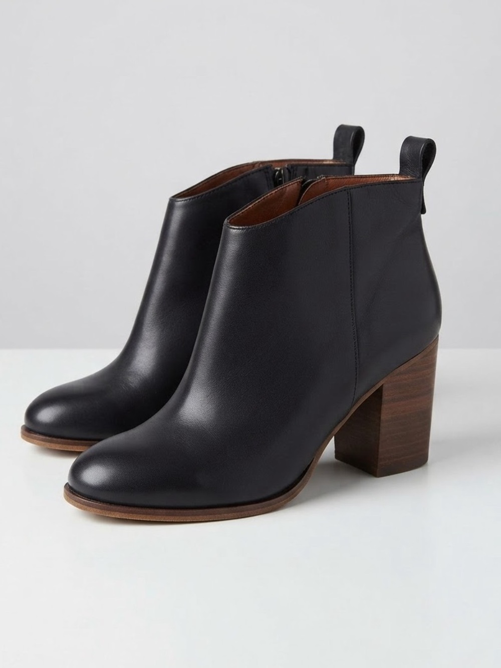 BP Black Handmade Leather Ankle Boots